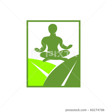 Yoga Leaf Square logo design meditation Yoga Leaf Square logo design meditation 60274786