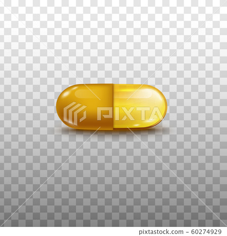 Fish oil, Omega 3 or vitamins capsule realistic vector illustration isolated. 60274929