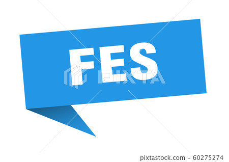 Fes sticker. Blue Fes signpost pointer sign Fes sticker. Blue Fes signpost pointer sign 60275274