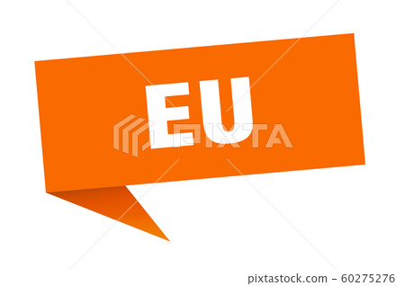 eu sticker. Orange eu signpost pointer sign eu sticker. Orange eu signpost pointer sign 60275276