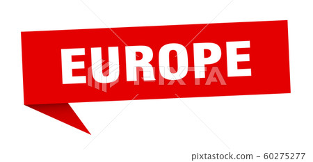 europe sticker. Red europe signpost pointer sign 60275277