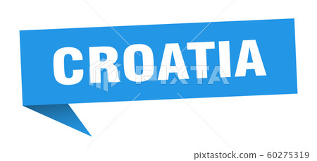 Croatia sticker. Blue Croatia signpost pointer 60275319