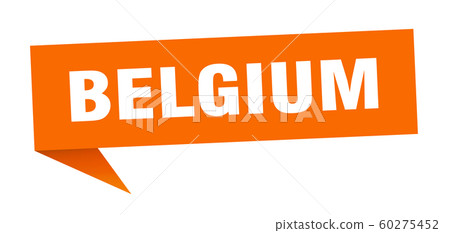 Belgium sticker. Orange Belgium signpost pointer 60275452