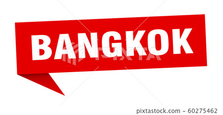 Bangkok sticker. Red Bangkok signpost pointer sign 60275462