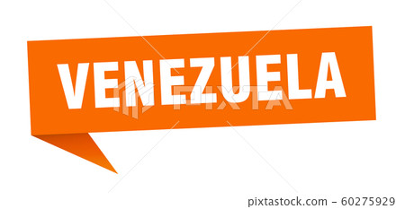 Venezuela sticker. Orange Venezuela signpost Venezuela sticker. Orange Venezuela signpost 60275929