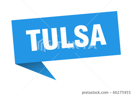 Tulsa sticker. Blue Tulsa signpost pointer sign Tulsa sticker. Blue Tulsa signpost pointer sign 60275955