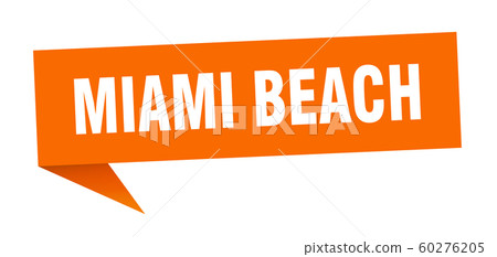 Miami Beach sticker. Orange Miami Beach signpost Miami Beach sticker. Orange Miami Beach signpost 60276205
