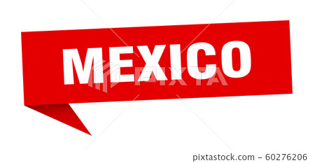 Mexico sticker. Red Mexico signpost pointer sign 60276206