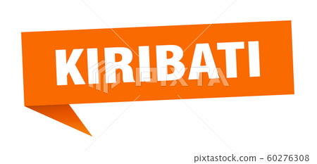 Kiribati sticker. Orange Kiribati signpost pointer 60276308