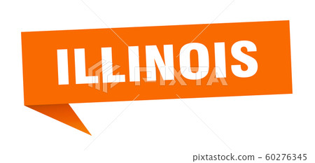 Illinois sticker. Orange Illinois signpost pointer Illinois sticker. Orange Illinois signpost pointer 60276345