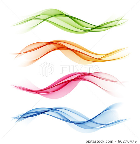 Set of color abstract wave design element 60276479