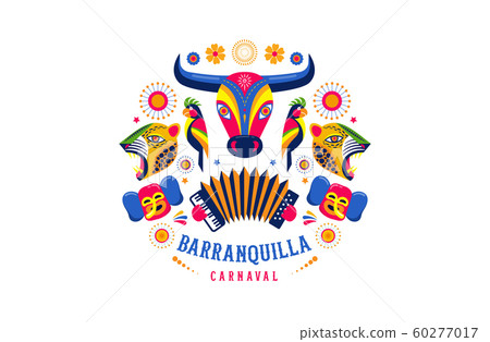 Carnaval de Barranquilla, Colombian carnival party. Vector illustration, poster and flyer Carnaval de Barranquilla, Colombian carnival party. Vector illustration, poster and flyer 60277017