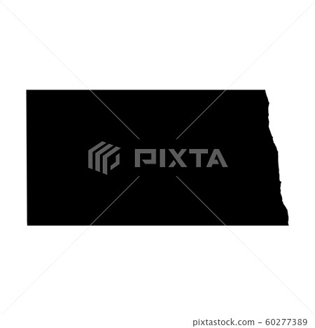 North Dakota State Of Usa Solid Black Stock Illustration Pixta