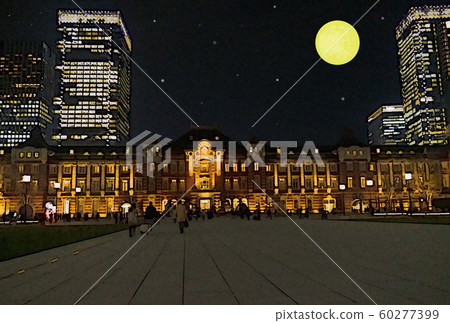 Tokyo Station Moonlit Night Marunouchi Station Building 60277399