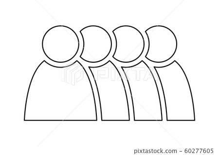 4 people icon. Group of persons. Simplified human pictogram. Modern simple flat vector icon 60277605