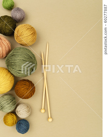Woolen balls of yarn. Woolen balls of yarn. 60277887
