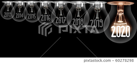 Light Bulbs with New Year 2020 60278298