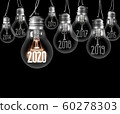 Light Bulbs with New Year 2020 60278303