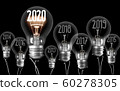 Light Bulbs with New Year 2020 60278305