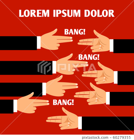 Businessmen gangsters with revolver hands Businessmen gangsters with revolver hands 60279355