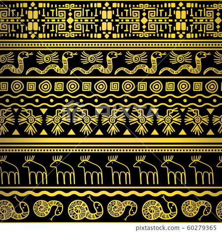 Golden floral and animals african borders Golden floral and animals african borders 60279365