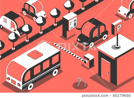 Parking Entrance Isometric Composition 60279680