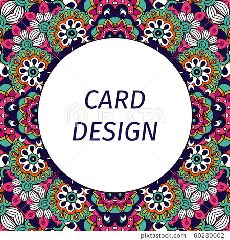 Card design with floral violet ornament Card design with floral violet ornament 60280002