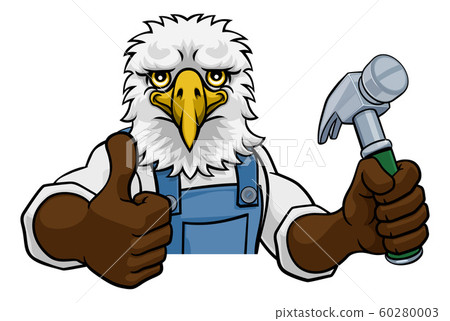 Eagle Carpenter Handyman Builder Holding Hammer Eagle Carpenter Handyman Builder Holding Hammer 60280003