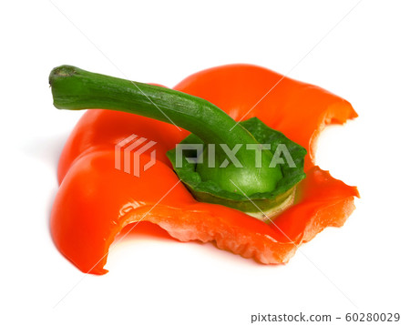 Leftovers of red paprika with bite mark 60280029