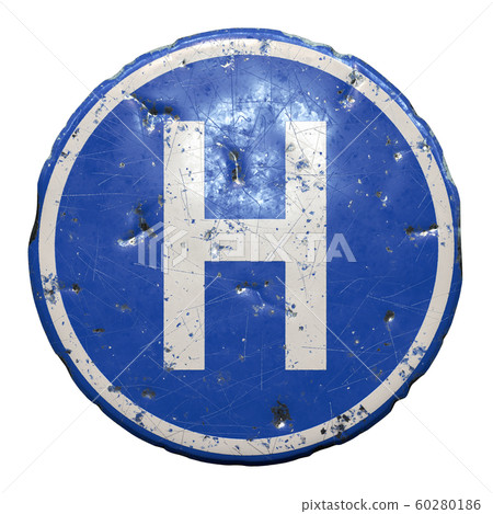 Public road sign in blue color with a capitol... - Stock Illustration ...