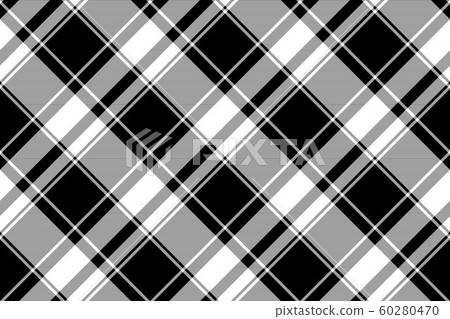 Tartan black white seamless pattern - Stock Illustration [60280470] - PIXTA
