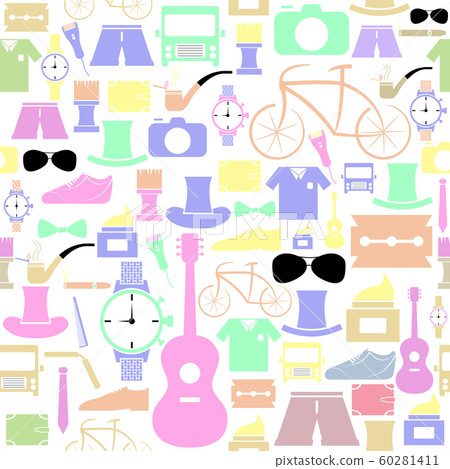 men accessories seamless pattern background icon. - Stock Illustration ...