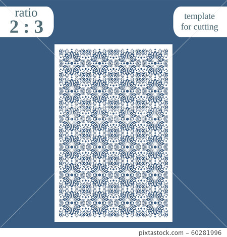 Laser cut wedding card template, paper openwork Laser cut wedding card template, paper openwork 60281996