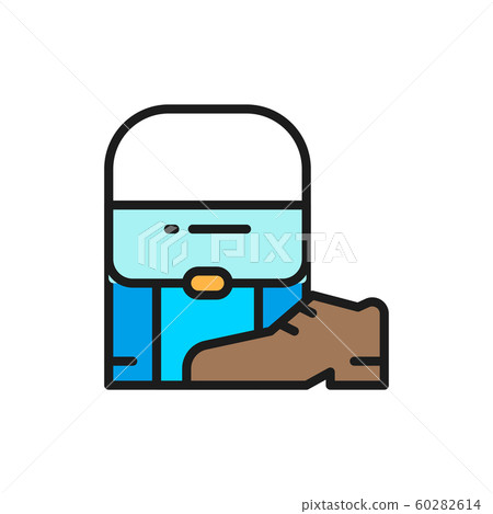 Italian shoes and bags, fashion flat color line icon. Italian shoes and bags, fashion flat color line icon. 60282614