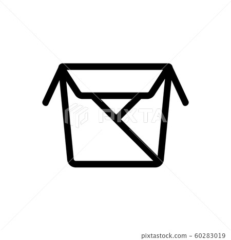 box with food icon vector. Isolated contour symbol illustration box with food icon vector. Isolated contour symbol illustration 60283019