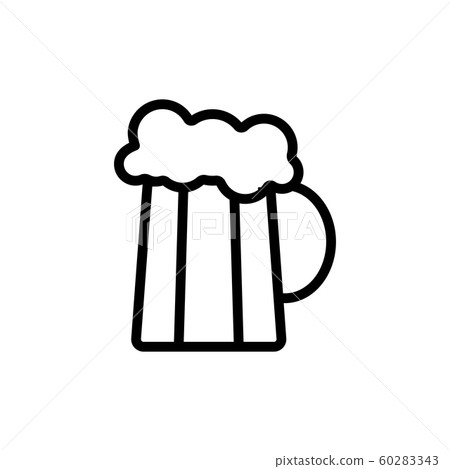 mug of beer with foam vector icon. Isolated contour symbol illustration mug of beer with foam vector icon. Isolated contour symbol illustration 60283343