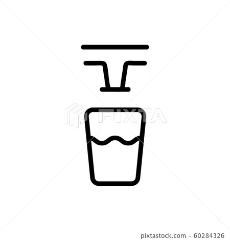 Pour water into the glass icon vector. Isolated contour symbol illustration 60284326