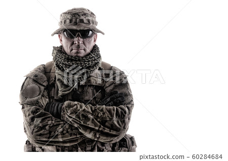 Experienced commando army military soldier studio portrait 60284684