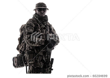 Army special forces soldier isolated studio shoot 60284699
