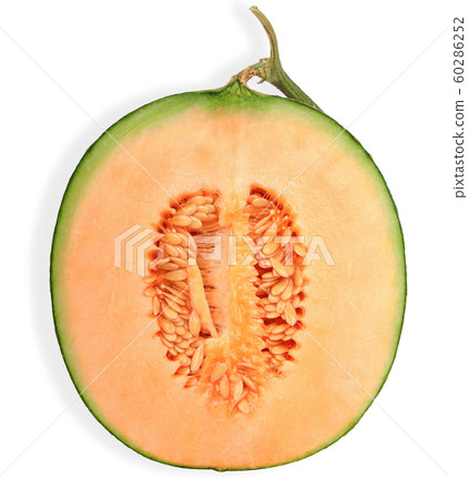 Half melon isolated on white background 60286252