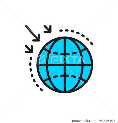 Destruction Of The Ozone Layer Flat Color Line Stock Illustration