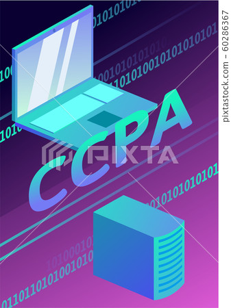 CCPA, California Consumer Privacy Act background vector illustration. USA data security, consumer data protection. Flat style. Vertical. 60286367