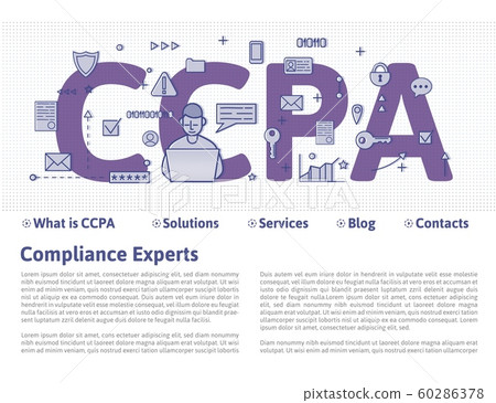 CCPA, California Consumer Privacy Act. Protection of personal data. Vector design template of website header, banner or poster. 60286378
