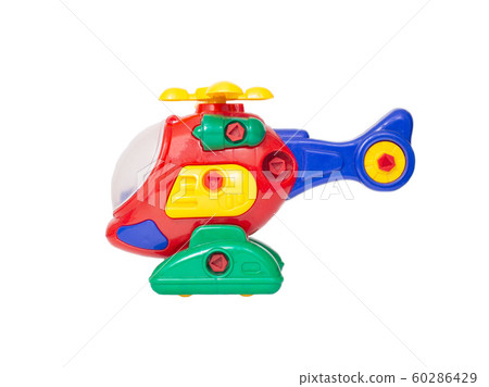 multicolored children s helicopter on a white background, isolate, transportation 60286429