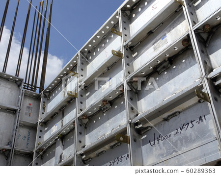Precast system aluminium formwork used at the construction site as the reusable concrete form-work. It is high durability and can be used repeatedly. Saving time 60289363