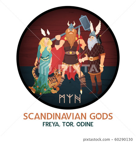 Scandinavian Gods Round Composition 60290130