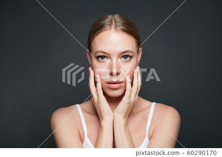 Pretty model girl on gray 60290170