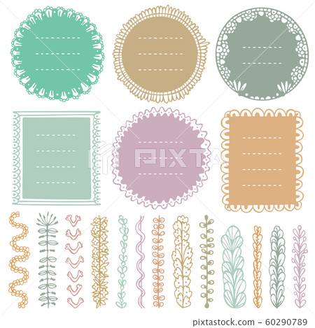 Set of doodle frames, vignettes, and dividers for bullet journal, notebook, diary, and planner isolated on white background. Hand-drawn vector illustration with space for your text. Set of doodle frames, vignettes, and dividers for bullet journal, notebook, diary, and planner isolated on white background. Hand-drawn vector illustration with space for your text. 60290789