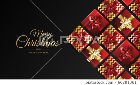 Christmas background with gifts. Merry Christmas card vector Illustration. 60291361
