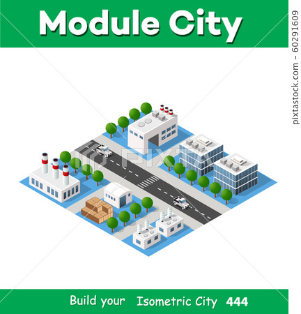 Landscape of industrial objects plant, factories, parking Landscape of industrial objects plant, factories, parking 60291609